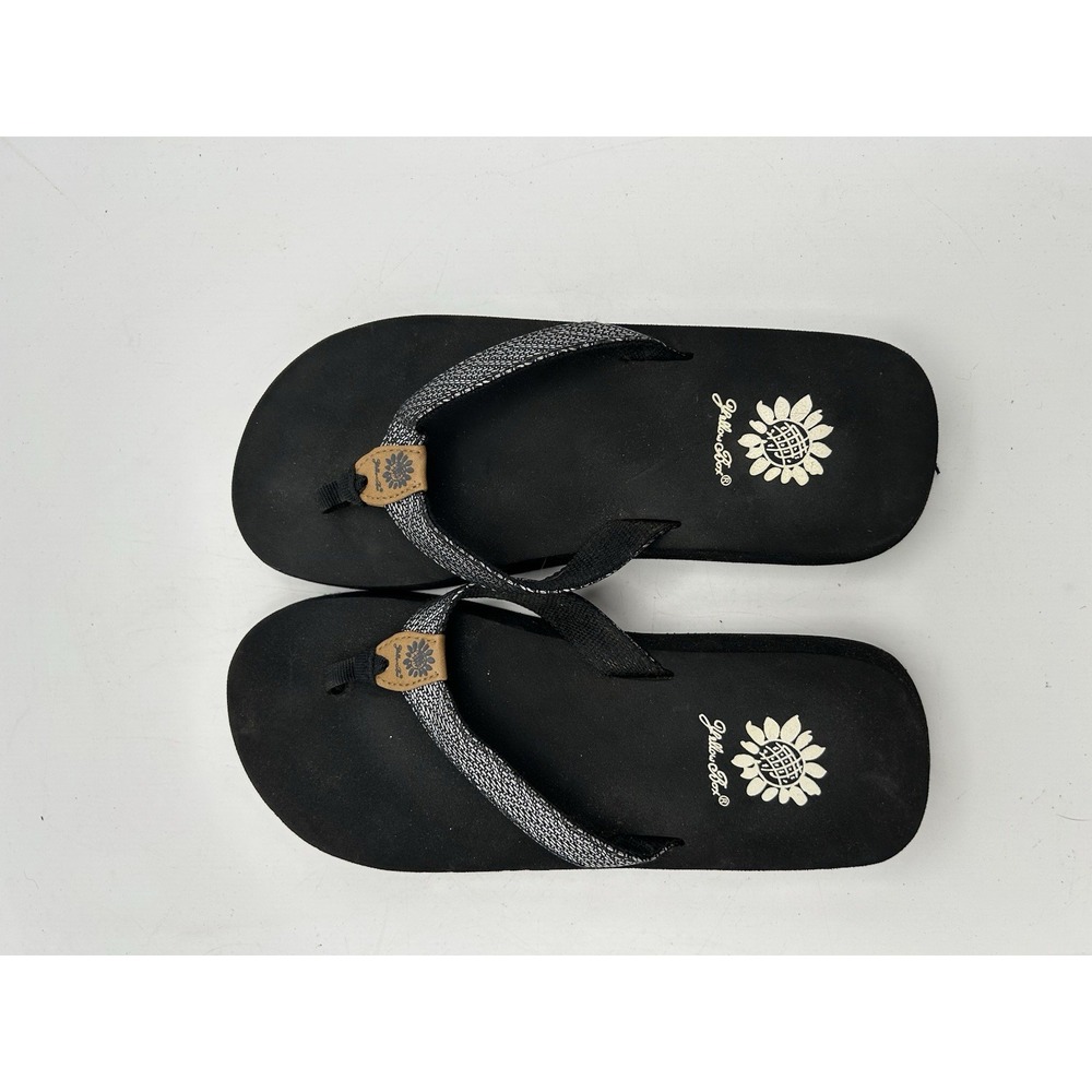Yellow Box 6.5 Flip Flops White and Black‎